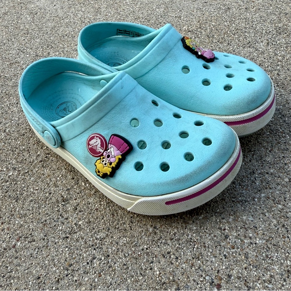 Crocs Crocband Clogs Sandals teal Size 10/11 preloved beach camping pool summer